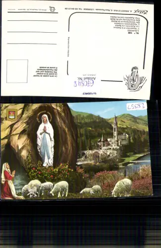 670848,Fotomontage Lourdes L Apparition et la Basilique Religion France