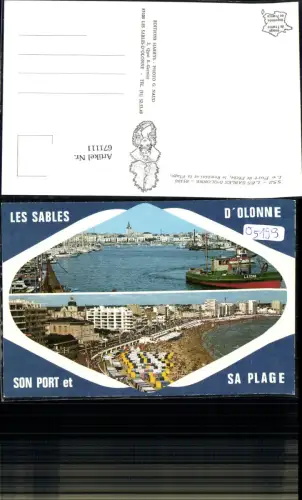 671111,Mehrbild Ak Les Sables-d’Olonne Le Port de Peche le Rembai et la Plage Hafen France