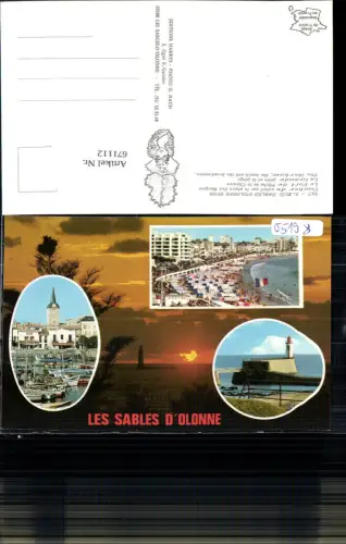 671112,Mehrbild Ak Les Sables-d’Olonne Le Port de Peche de la Chaume Hafen Strand France