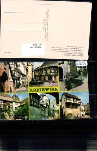 671336,Mehrbild Ak Riquewihr La rue Dinzheim la fontaine Sinnbrunnen France