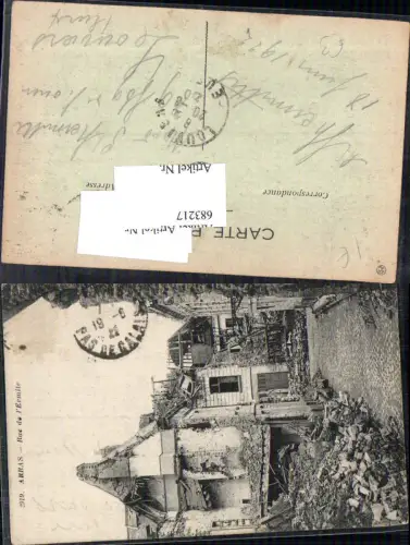 683217 Arras Pas de Calais Guerre 1914 WW1 Rue de Ermite