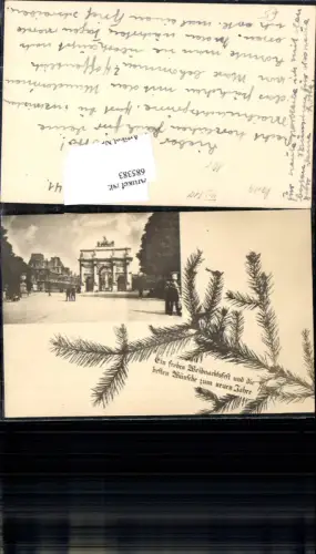685383 seltene Fotomontage Paris Weihnachten Weihnachtsfest Tannenzweige Zweige