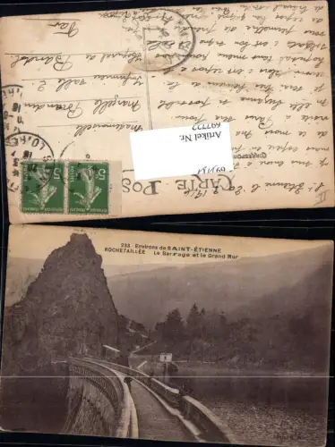697722 France Ansichtskarte Environs de Saint Etienne Rochetaillee Staumauer Talsperre