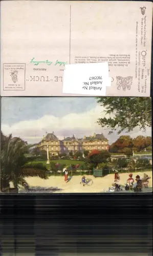 703567 Künstler AK Paris Jardin de Luxemburg Luxembourg pub R. Tuck Oilette 109-63