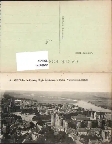 705697 Luftbild France Angers Le Chateau l Eglise Saint-Laud la Maine Vue prise en aeroplane