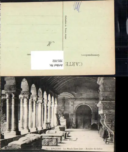 705702 France Angers Le Musee Saint-Jean Arcades du cloitre