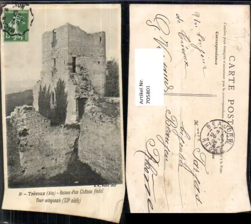 705801 France Trevoux Ain Ruines d un Chateau feodal Tour octogonale Ruine Burg Schloss
