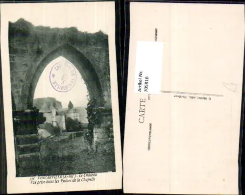 705816 France Tancarville Seine-Inf. Le Chateau Schloss Vue prise dans les Ruines de la Chapelle