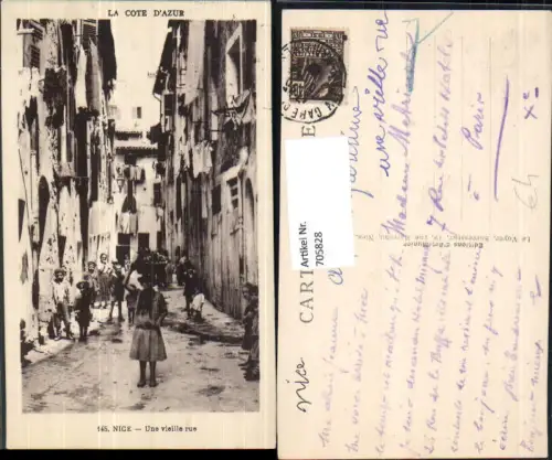 705828 France Nice Nizza Une vieille rue La Cote d Azur Kinder in einer Gasse