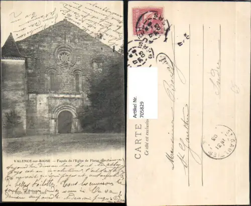 705829 France Valence-sur-Baise Facade de l Eglise de Flaran Kirche