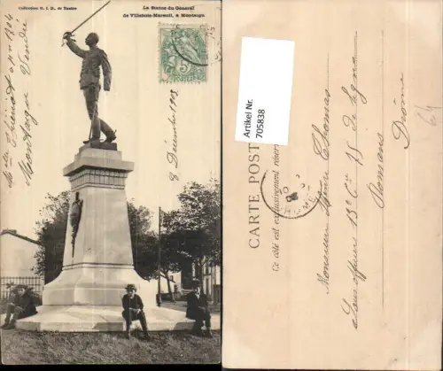 705838 France La Statue du General de Villebois-Mareuil a Montaigu