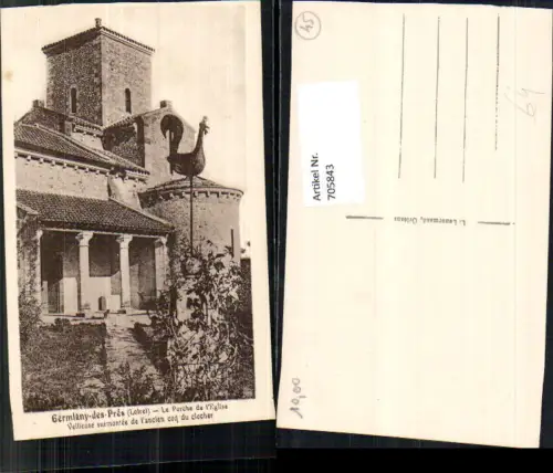 705843 France Germigny-des-Pres Loiret Le Porche de l Eglise Kirche