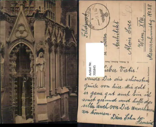 705845 France Metz La Cathedrale Detailansicht Feldpost