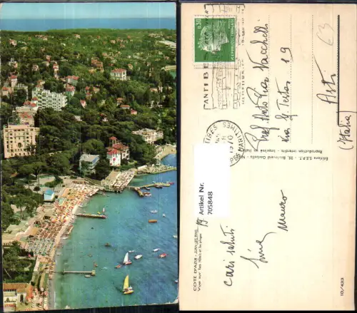 705848 France Cote d Azur Juan Les Pins Vue sur les Hotels et les plages Strand Küste