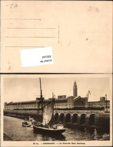 706164 France Cherbourg La Nouvelle Gare Maritime Segelschiff Segelboot