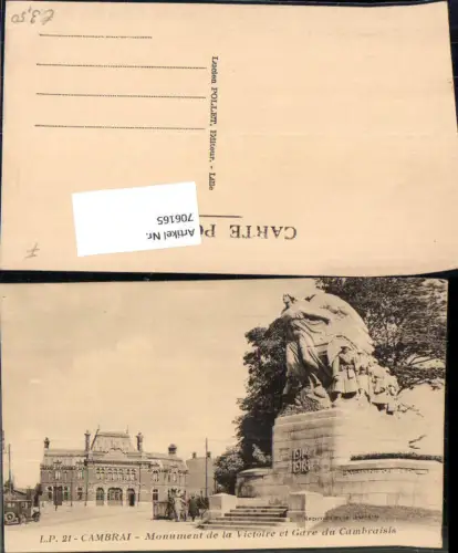 706165 France Cambrai Monument de la Victoire et Gare du Cambraisis Bahnhof