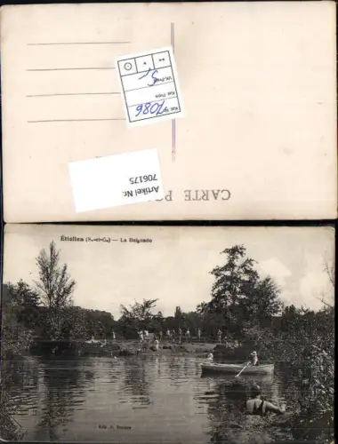 706175 France Etiolles La Baignade Ruderboot Boot Strandleben