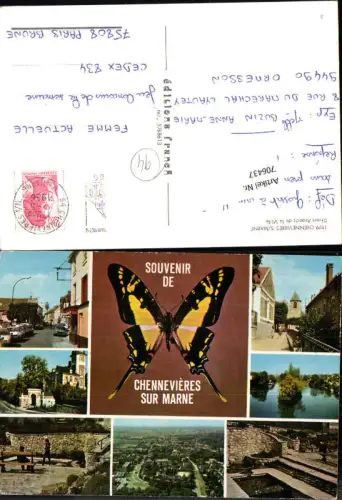 706437 France Seine et Oise Chennevieres sur Marne Schmetterlingskarte Schmetterling