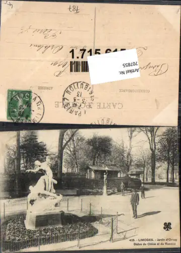 707855 France Limoges Jardin d Orsay Statue du Chene et du Roseau