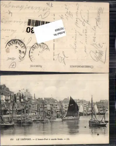 707869 France Le Treport Avant Port Hafen Segelschiffe