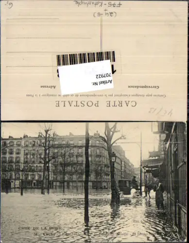 707922 France Crue de la Seine Clichy Überschwemmung 28. 1. 1910