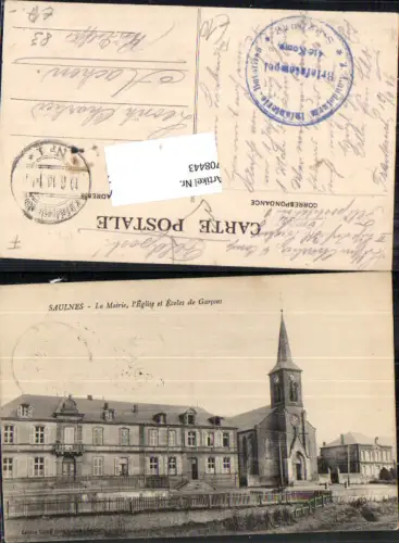 France Saulnes Eglise Garcons K.D. Feldpost Landsturm Infanterie Bat. Siegburg