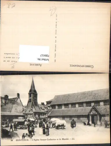 708457 France Honfleur Eglise Sainte Catherine et le Marche