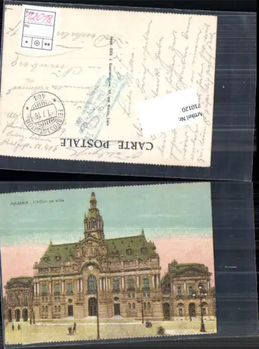 710120 Roubaix L Hotel de Ville France Feldpost Pionier Rgt 19 Feldpoststation 406