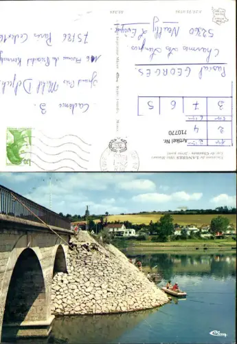710770 France Environs de Langres Haute Marne Lac de de Charmes Brücke Fischen Angeln