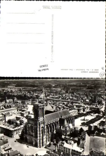 710820 France Fliegeraufnahme Soissons Aisne La Cathedrale Vue aerienne