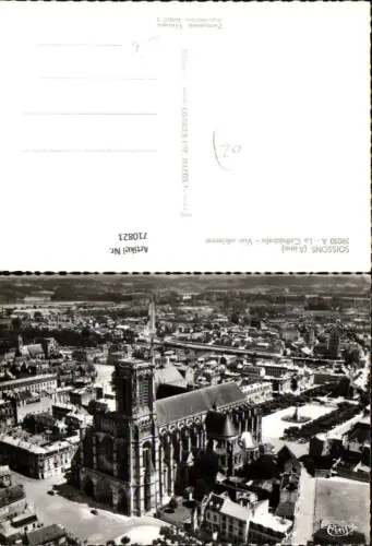 710821 France Fliegeraufnahme Soissons Aisne La Cathedrale Vue aerienne