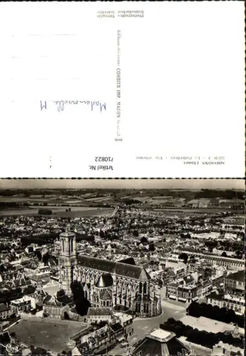710822 France Fliegeraufnahme Soissons Aisne La Cathedrale Vue aerienne