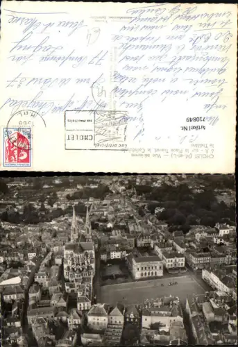 710849 France Luftbild Cholet Vue aerienne sur la Place Travot la Cathedrale le Theatre