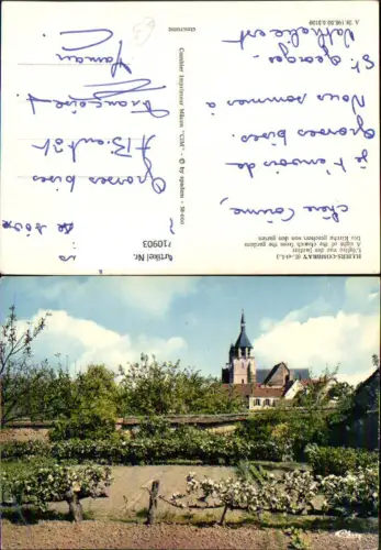 710903 France Illiers-Combray L eglise vue des jardins Kirche v. Garten gesehen