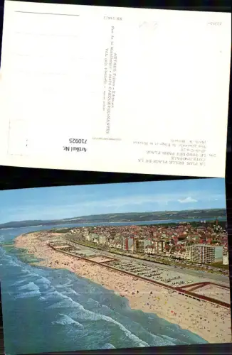 710925 France Luftbild Cote d Opale Le Touquet Paris Plage Vue generale la Plage et la Piscine Strand