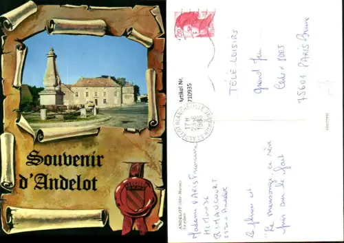 710935 France Andelot Haute Marne La place Schriftrolle Passepartout