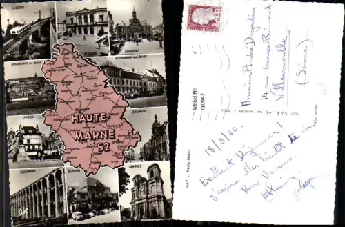 710947 France Lagekarte Haute Marne Langres Chaumont St Dizier