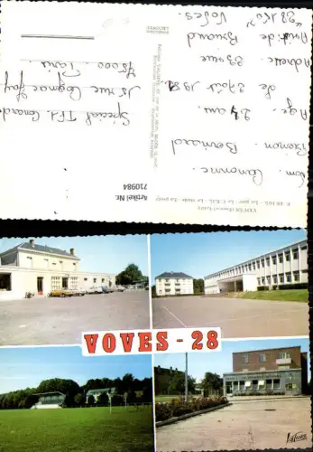 710984 France Mehrbild AK Voves Eure-et-Loir La gare Le stade La poste Bahnhof Post