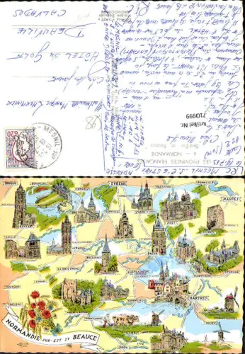 710999 France Lagekarte Normandie Sud-Est et Beauce Longny Dreux Houdan Anet Evreux Voves