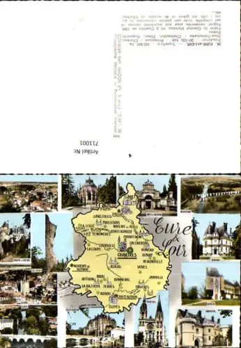711001 France Lagekarte Eure-et-Loir Chartres Authon Voves Janville Dreux