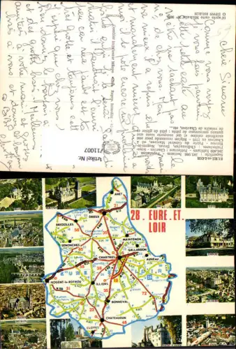 711007 France Lagekarte Eure-et-Loir Maintenon Gallardon Auneau Chartres Senoches Brezolles Bonneval