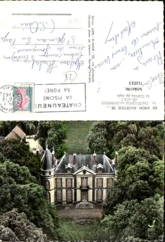 711013 France Fliegeraufnahme Chateauneuf-en-Thymerais Le Chateau du Jaglu Schloss