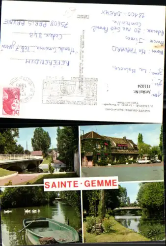 711024 France Mehrbild AK Sainte-Gemme Eure-et-Loir Le pont L Escapade Vues sur l Eure Brücke