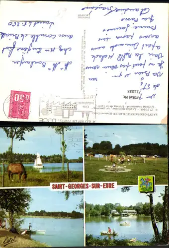 711033 France Mehrbild AK Saint-Georges-sur-Eure Eure-et-Loir Le plan nautique Le camping L etang de la Taye