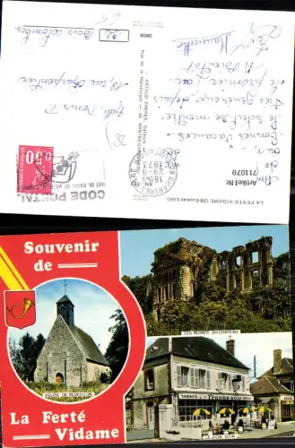711070 France Mehrbild AK La Ferte-Vidame Eure-et-Loir Eglise de Reveillon Les Ruines du Chateau Le Lion d Or