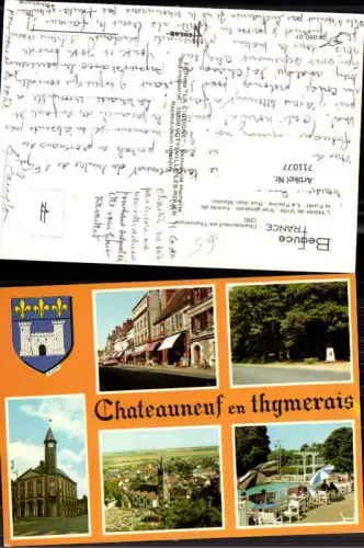 711077 France Mehrbild AK Chateauneuf-en-Thymerais L Hotel de Ville Vue generale Entree de la Foret La Piscine