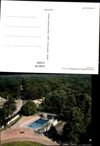711094 France Fliegeraufnahme Chateauneuf-en-Thymerais Eure-et-Loir La piscine Freibad Schwimmbad