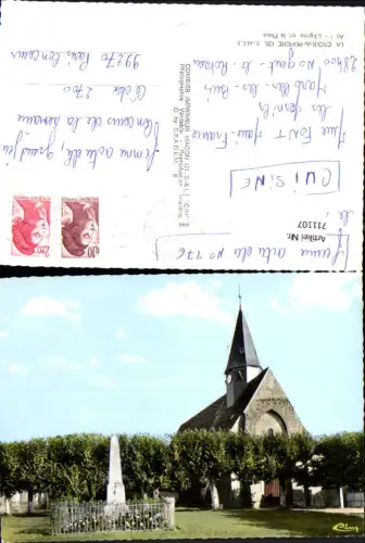711107 France Foto AK La Croix-du-Perche L Eglise et la Place Kirche