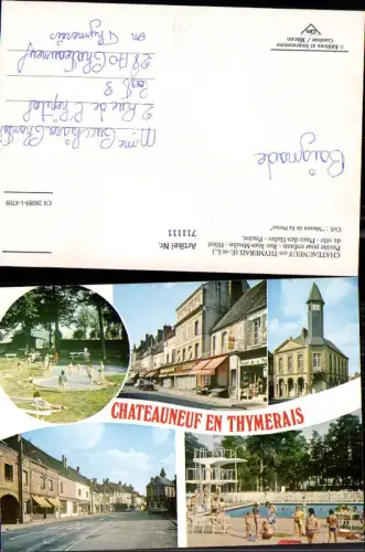 711111 France Mehrbild AK Chateauneuf-en-Thymerais Eure-et-Loir Piscine pour enfants Rue Jean Moulin Hotel de ville