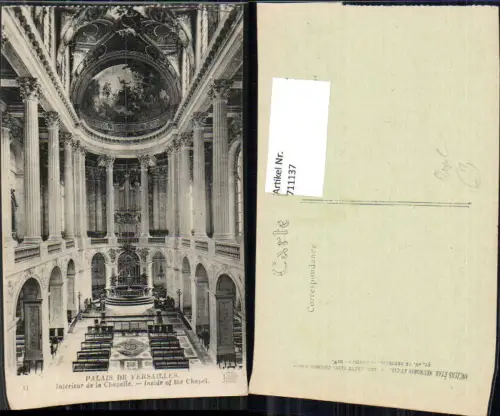 711137 France Palais de Versailles Interieur de la Chapelle Inside of the Chapel Orgel